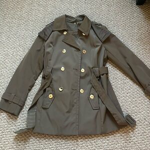 Olive Green Calvin Klein Women’s Trench Coat - Medium